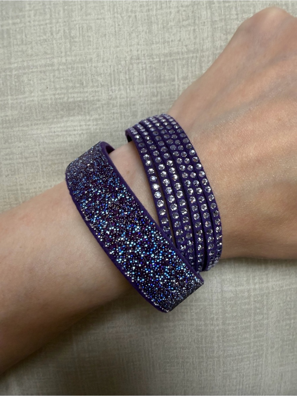 Swarovski Slake Purple Crystal Wrap Bracelet Set - Women Jewelry